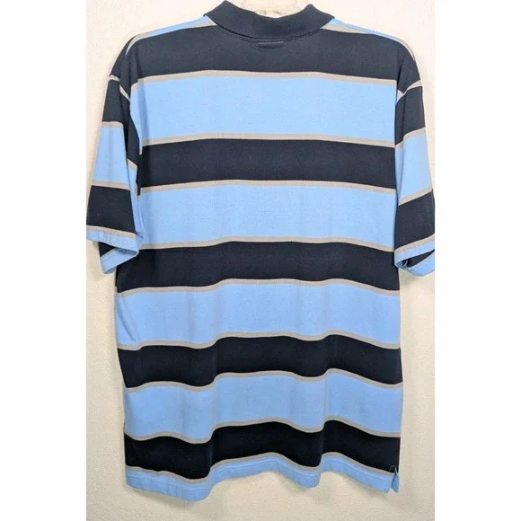 Vintage Y2K Vato Loco Polo Shirt Blue Stripe 2X Short Sleeves - Picture 2 of 6